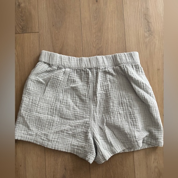 MADEWELL Light Grey 100% Cotton Gauze Shorts Large - Picture 3 of 4